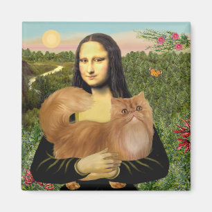 Aimant Mona Lisa - chat perse rouge