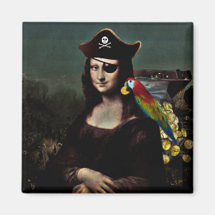Aimant Mona Lisa pirate avec cache-œil