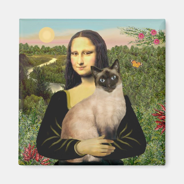 Aimant Mona Lisa - Seal Point Chat siamois (Devant)