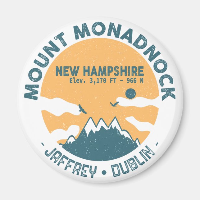 Aimant Monadnock New Hampshire - Retro Vintage (Devant)