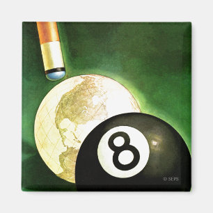 Aimant Monde en boule de cue