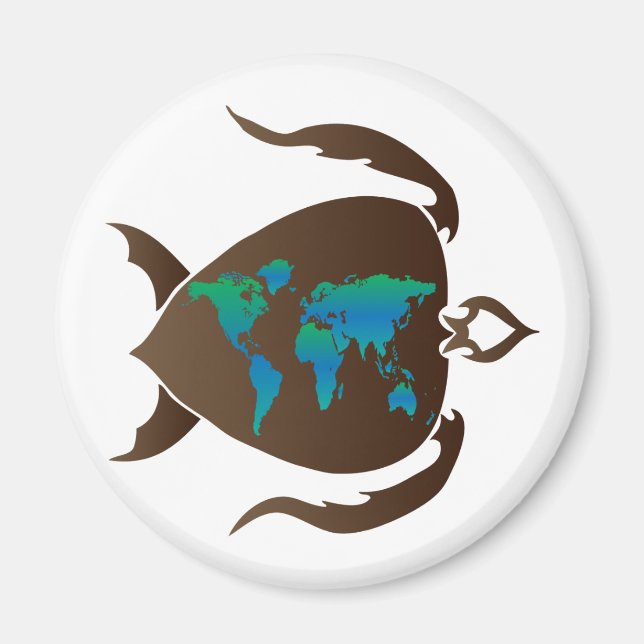 Aimant Monde tortue (Devant)