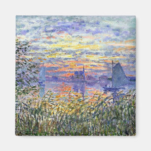 Aimant Monet - Coucher de soleil sur la Seine, peinture d