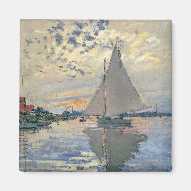 Aimant Monet Sailboat Français Impressionnisme Art classi (Devant)