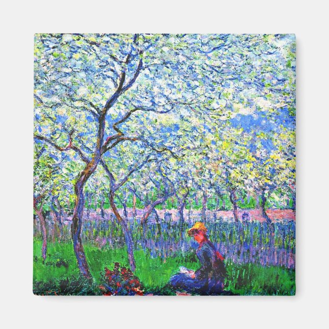Aimant Monet - Un verger au printemps (Devant)