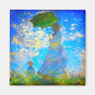 Aimant Monet Woman avec un parasol