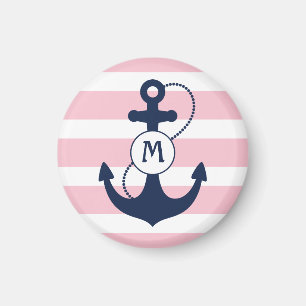 Aimant Mongramme Ancre nautique