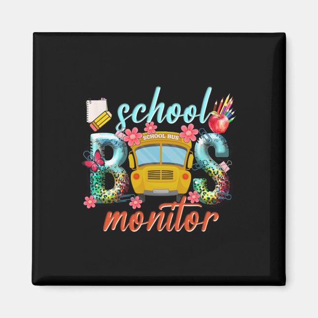 Aimant Moniteur d'autobus scolaire Conducteur d'autobus s (Devant)