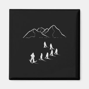 Aimant Moniteur de ski Skieur hors-piste Skieur Telemark 