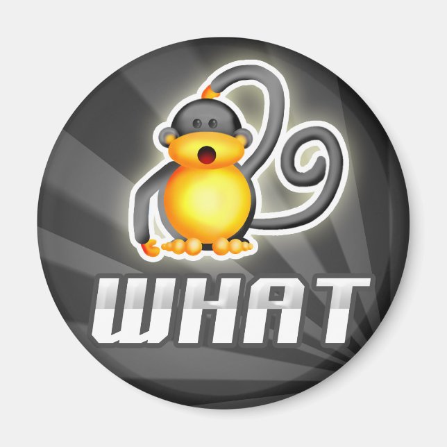 Aimant Monkey WHAT (Devant)