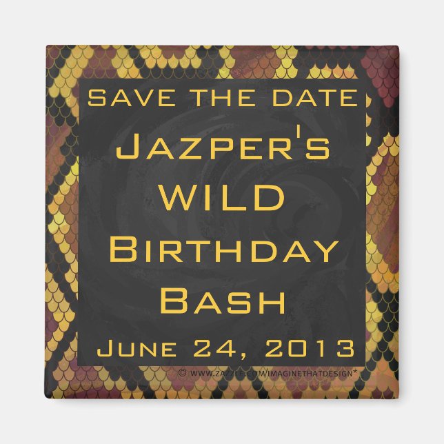 Aimant Monogram Snake Brown et Gold Print (Devant)