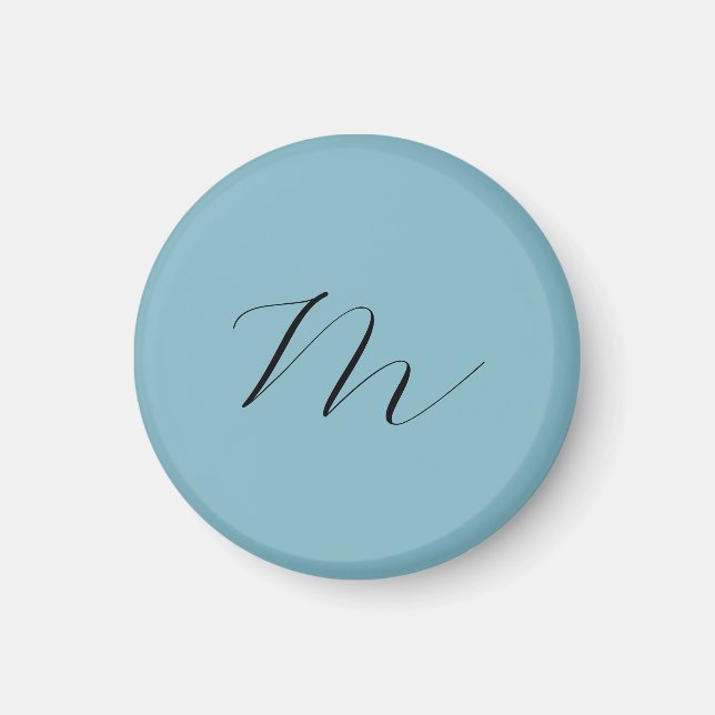 Aimant Monogram Solide Blue Pastel Minimaliste Profession (Devant)