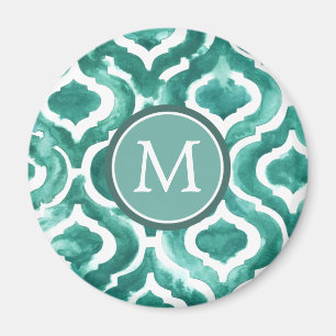 Aimant Monogramme   Aquamarine Motif IV