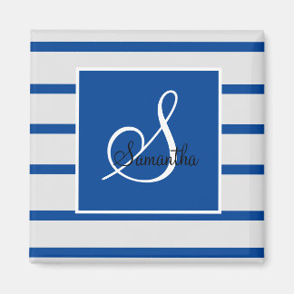 Aimant Monogramme Bleu et Blanc