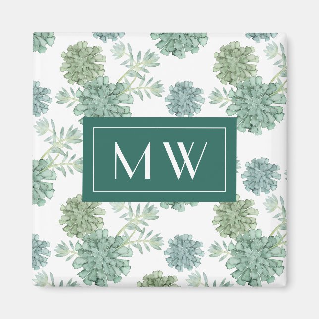 Aimant Monogramme | Bonheur des Plantes | Motif réussi (Devant)