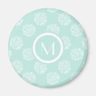 Aimant Monogramme   Bonheur des Plantes   Pastel Succulen
