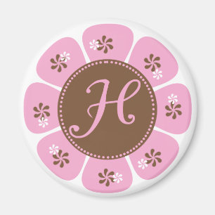 Aimant Monogramme Brown et rose H