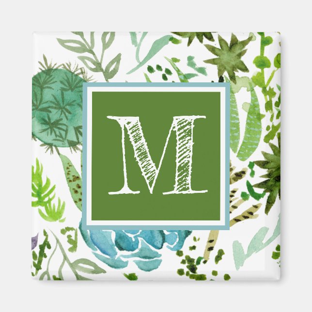 Aimant Monogramme | Champ I Succulent (Devant)
