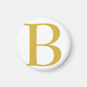 Aimant Monogramme couleur or moderne Ajouter un nom initi
