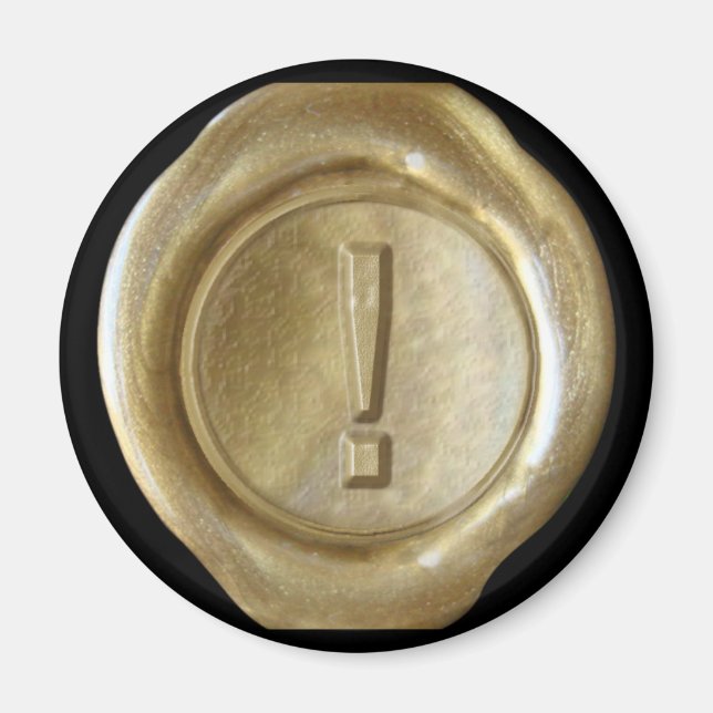 Aimant Monogramme de cire - Or - Style gras - (Devant)