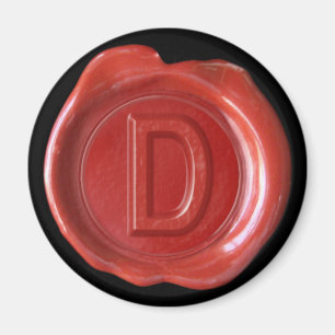 Aimant Monogramme de cire - Rouge - Style gras -