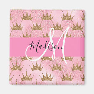 Aimant Monogramme de la Parties scintillant Glam Pink & G