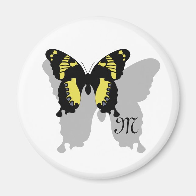 Aimant Monogramme de l'ombre des papillons jamaïcains (Devant)