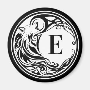 Aimant Monogramme de loup tribal
