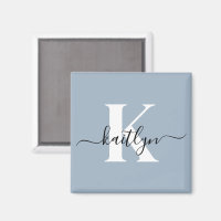 Monogramme élégant en bleu poussiéreux