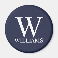 Monogramme et nom personnalisés bleu marine