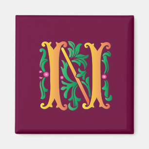 Aimant Monogramme Fleur-de-lis N
