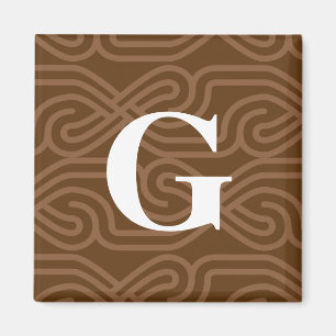 Aimant Monogramme fleuri de Knotwork - lettre G