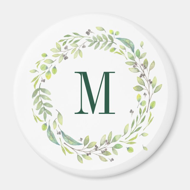 Aimant Monogramme floral personnalisé Folio été (Devant)