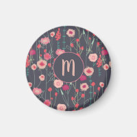 Monogramme Floral rose noir