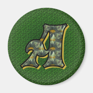 Aimant Monogramme Initial A Art Floral Marguerites