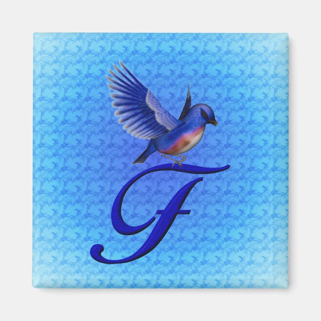 Aimant Monogramme initiale F Bluebrd (Devant)