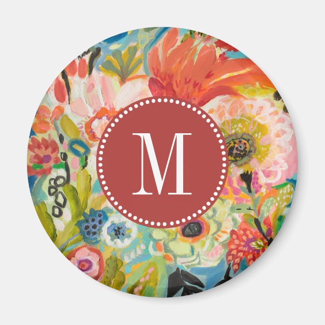 Aimant Monogramme | Jardin secret Floral III (Devant)