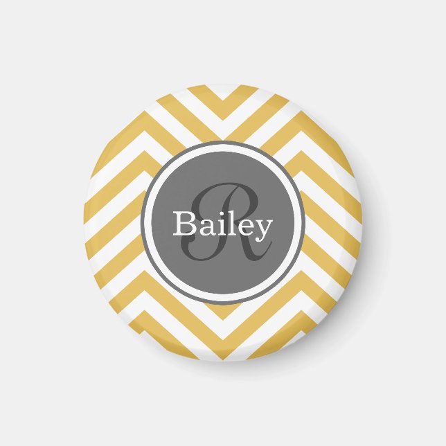 Aimant Monogramme jaune Chevron (Devant)