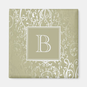 Aimant monogramme jaune élégant