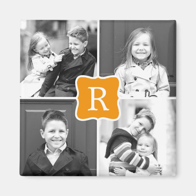 Aimant Monogramme - Magnat photo personnalisé - Orang (Devant)