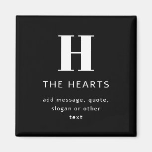 Aimant Monogramme moderne modifiable Nom et message   Noi