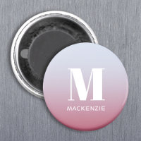 Monogramme moderne Nom initial Pink Blue Gradient
