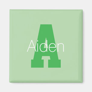 Aimant Monogramme moderne Pale & Kelly Green