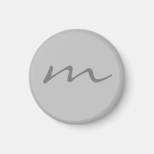 Aimant monogramme moderne tendance gris professionnel