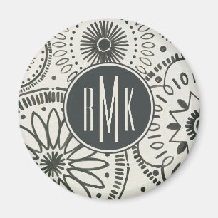 Aimant Monogramme   Motif Abstrait Kami