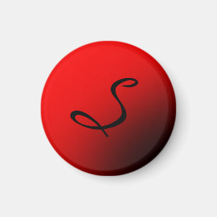 Aimant Monogramme noir rouge élégant professionnel initia