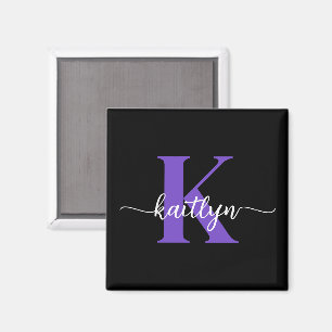 Aimant Monogramme noir violet