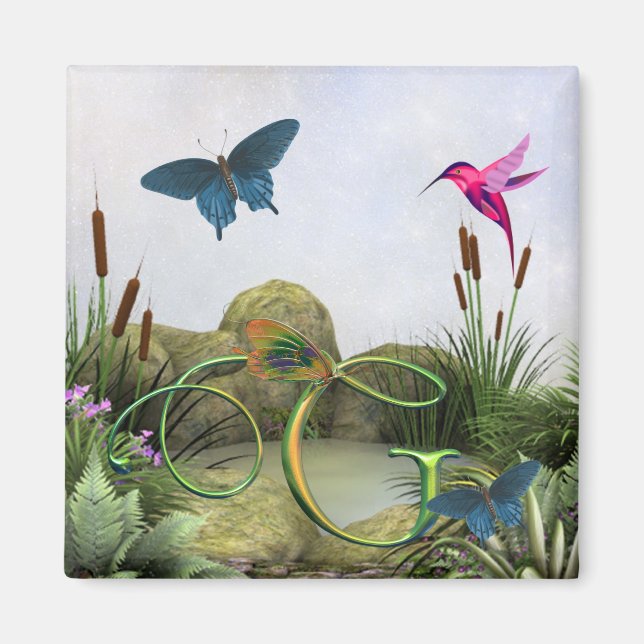 Aimant Monogramme Papillon magnétique Imaginaire G (Devant)