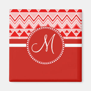 Aimant Monogramme Red Aztec Andes Triangle Tribal Mounts