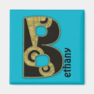 Aimant monogramme rétro - B